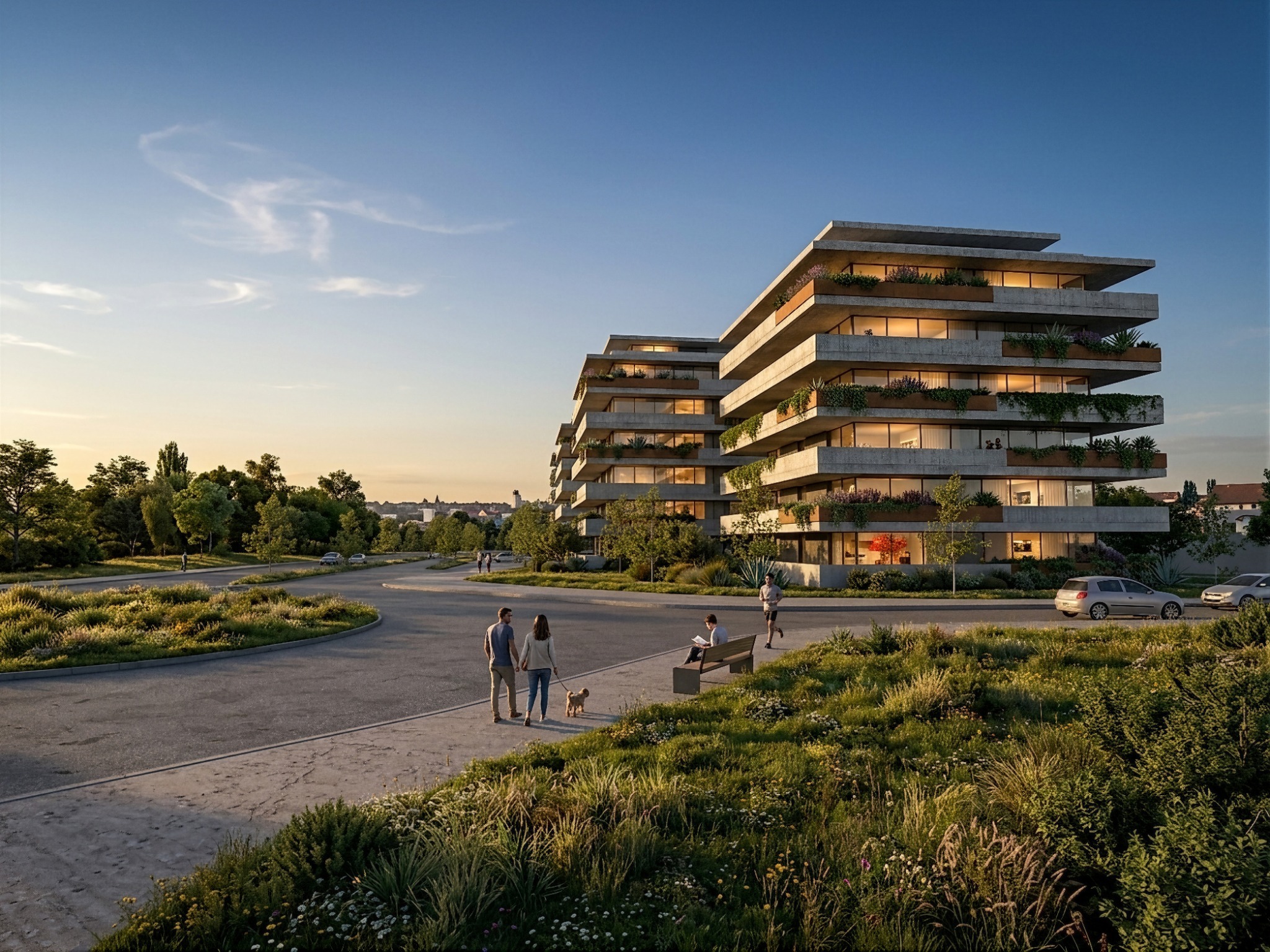 Edifícios de habitação coletiva integrados na paisagem